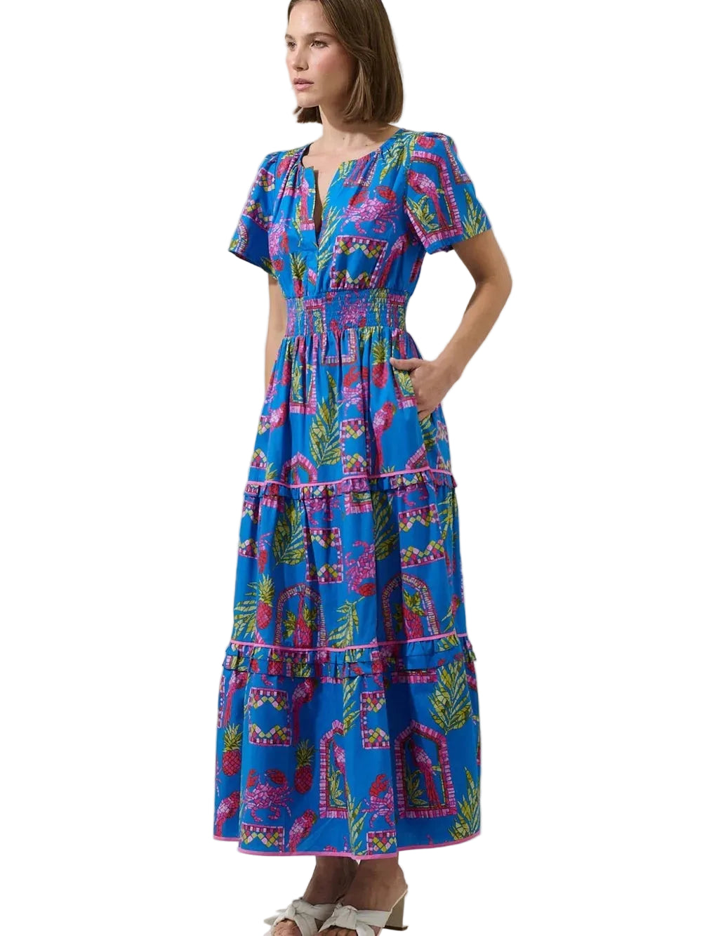 Bally Tropical Ernie Tiered Maxi Dress