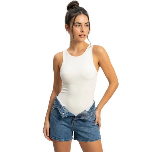 Sleeveless Tank Top Bodysuit OFF White
