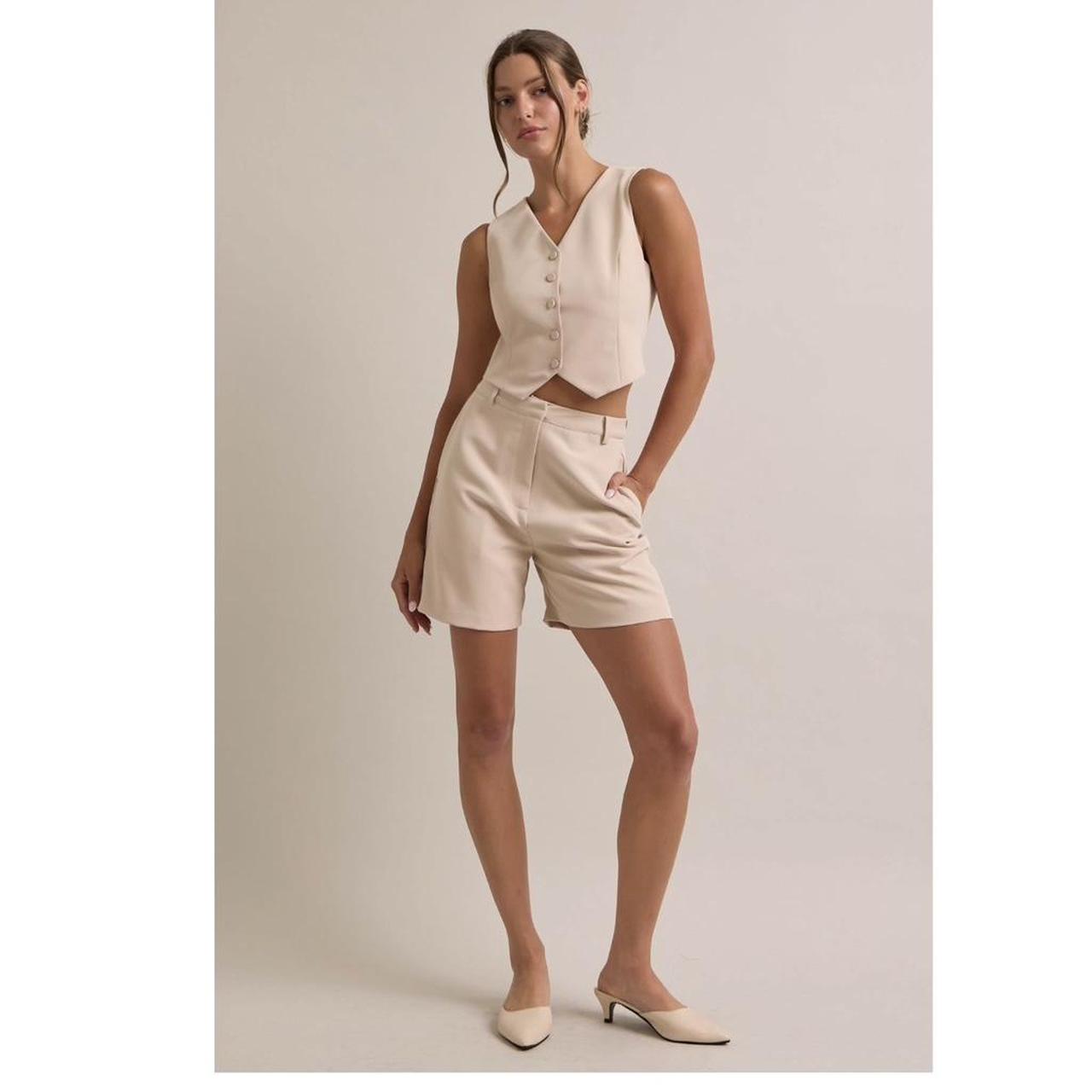 European Vest & Shorts Set | Women's 2-Piece Vacation Outfit
