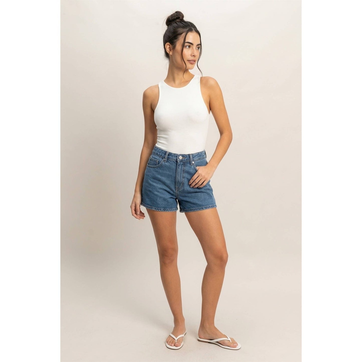 Sleeveless Tank Top Bodysuit OFF White