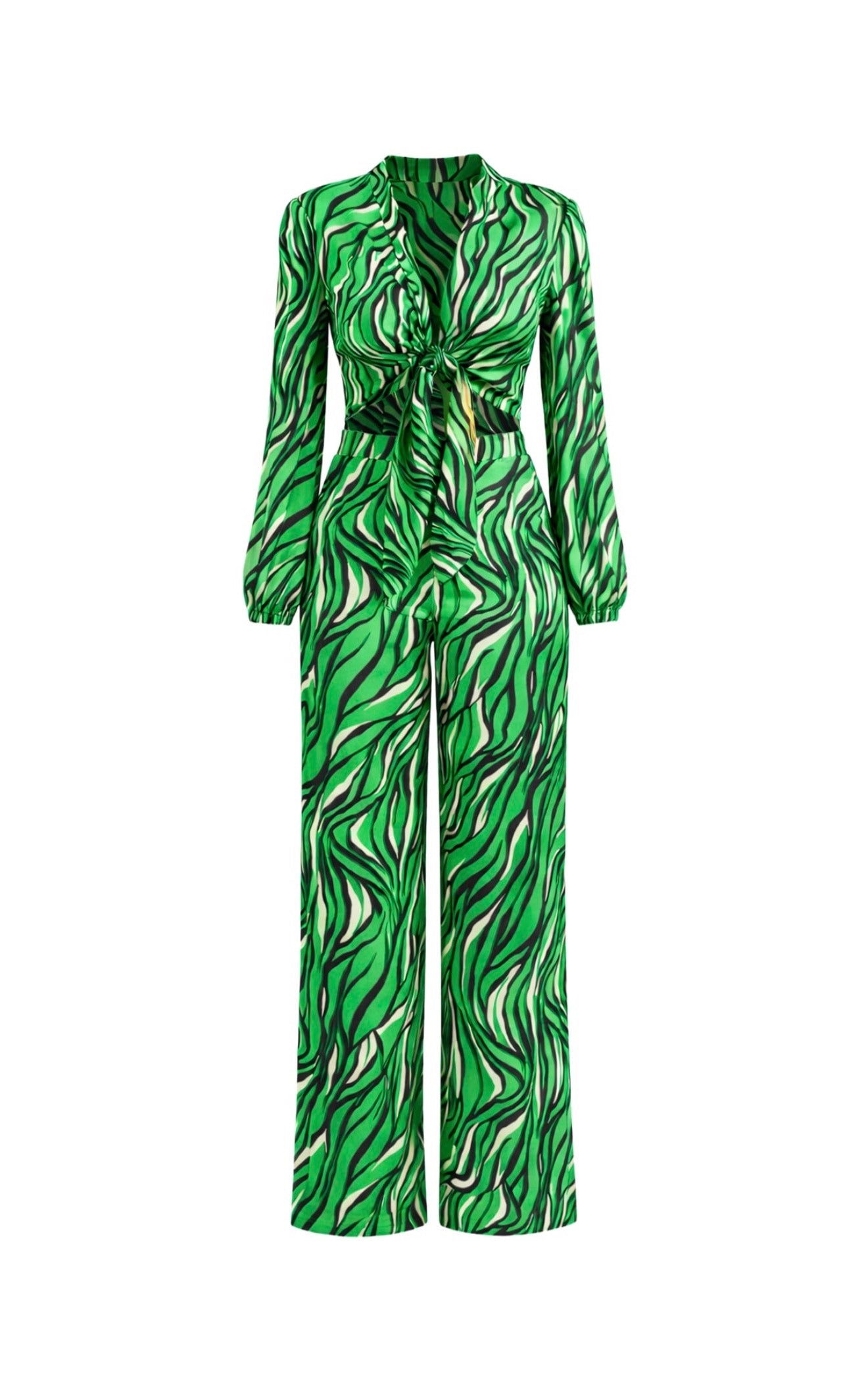 Eliii Matching Set | Women's Two-Piece Tie & Wide Leg Pants