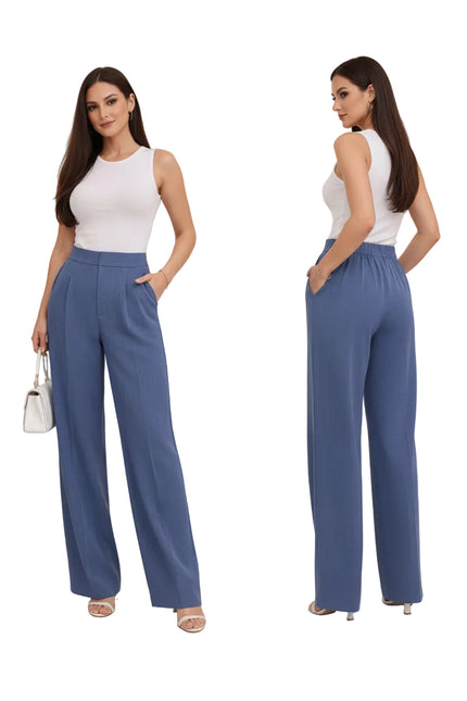 Azure Wide-Leg Trousers