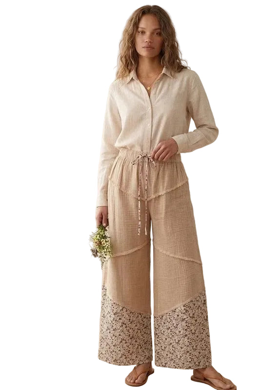 Cotton Gauze Palazzo Pants