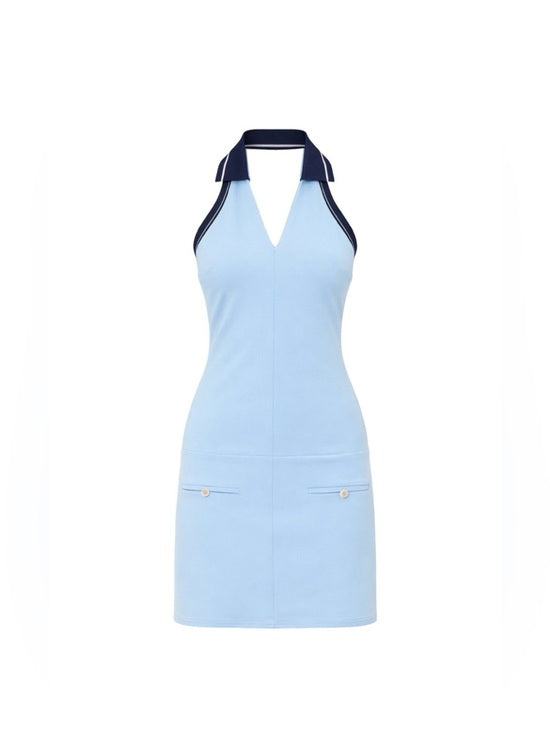 Blue Collar Halter Mini Dress
