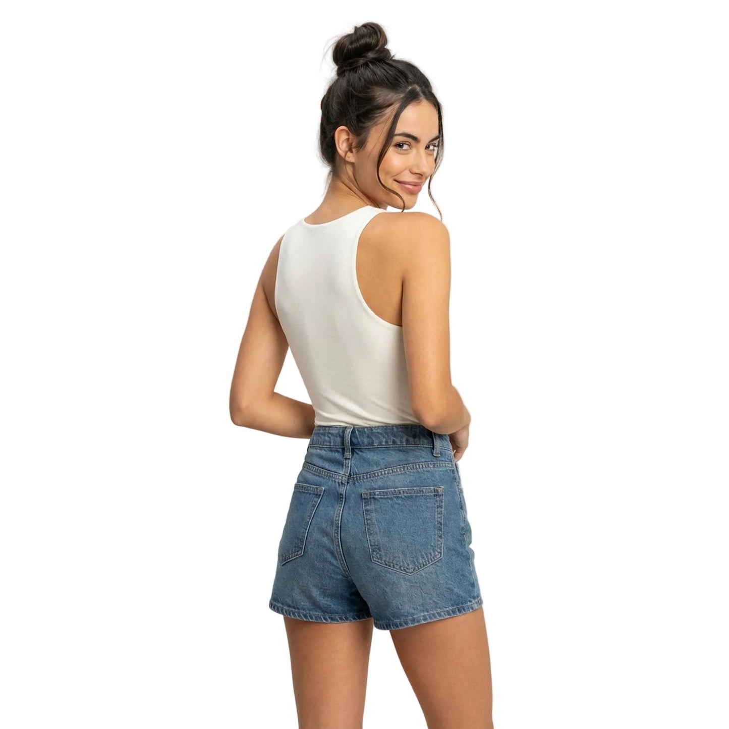 Sleeveless Tank Top Bodysuit OFF White
