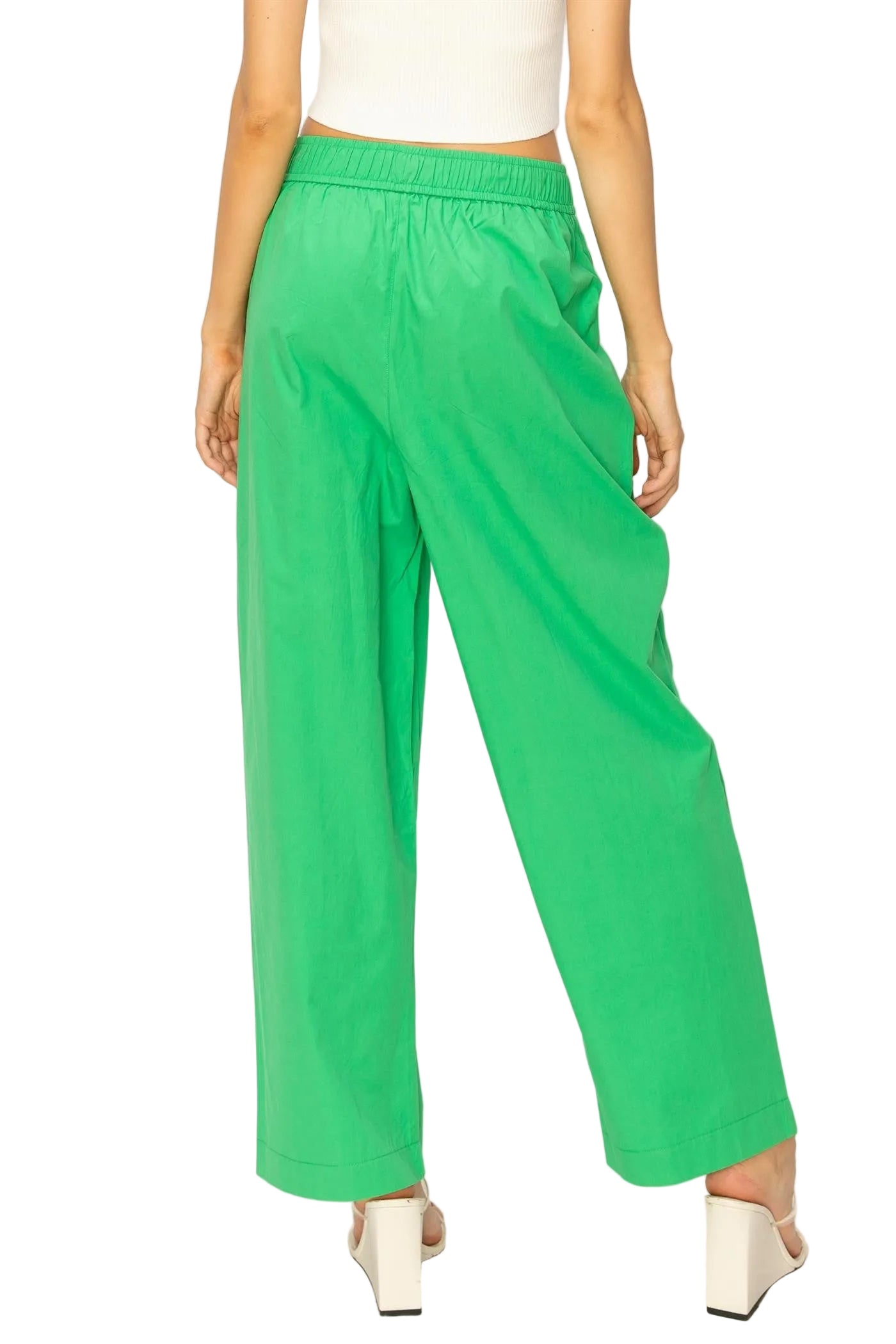 Wide Leg Poplin Pants