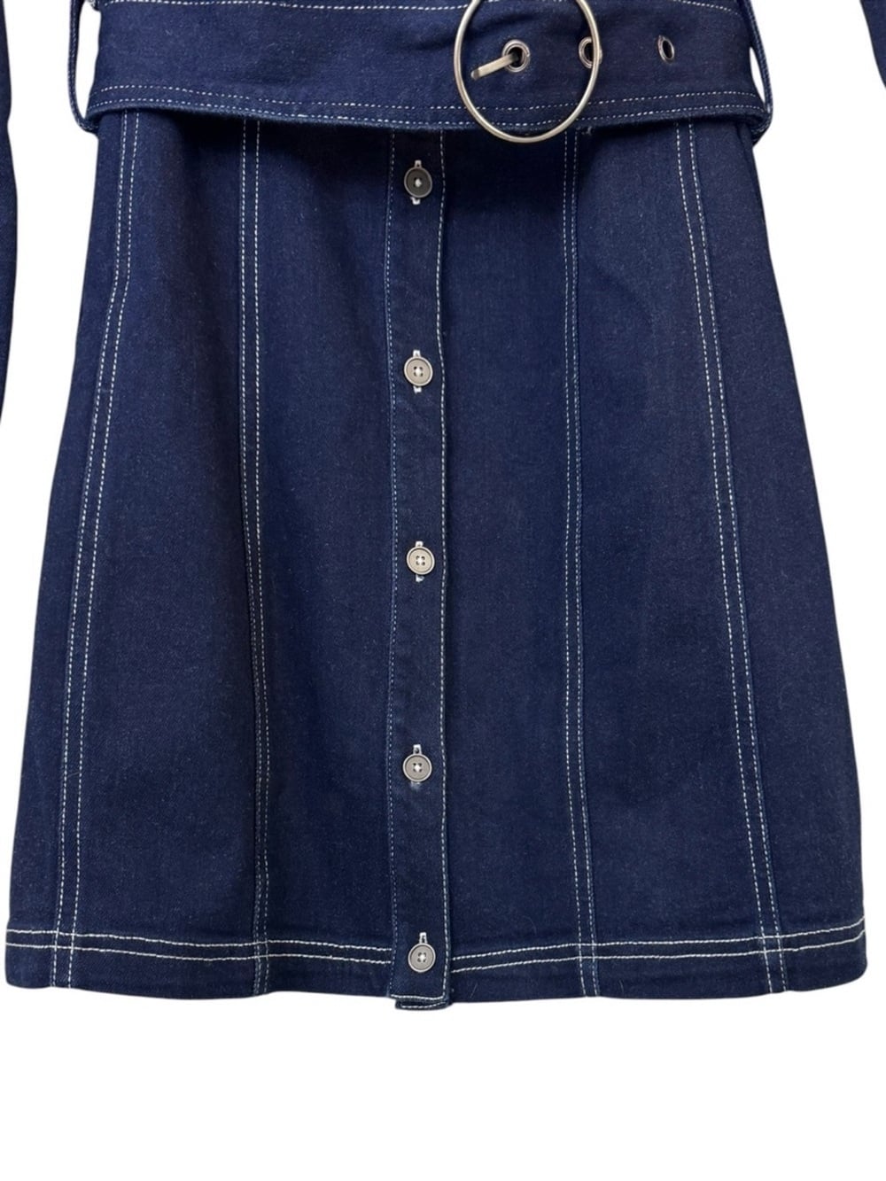 Pilcro Anthropologie Dark Navy Button-Front Belted Shirt Dress XL