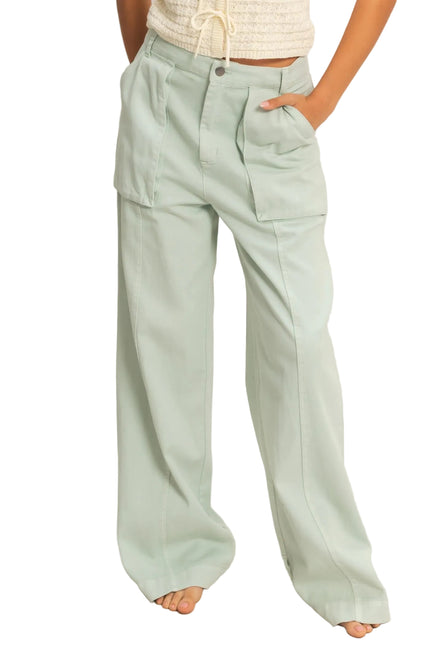High Rise Cargo Pants Mint