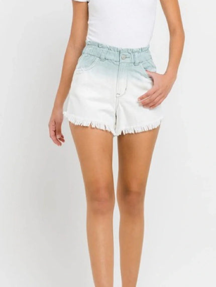 VERVET by Flying Monkey Super High Rise Paperbag Waistband Ombre Short