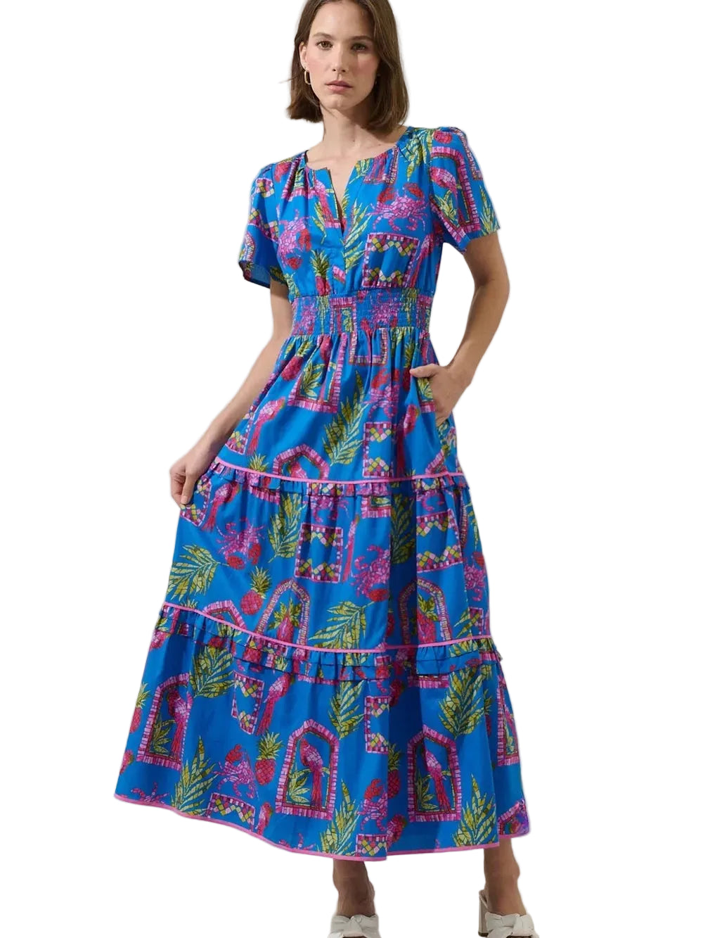 Bally Tropical Ernie Tiered Maxi Dress