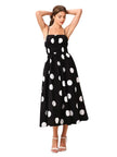 Black & White Polka Dot Midi Dress