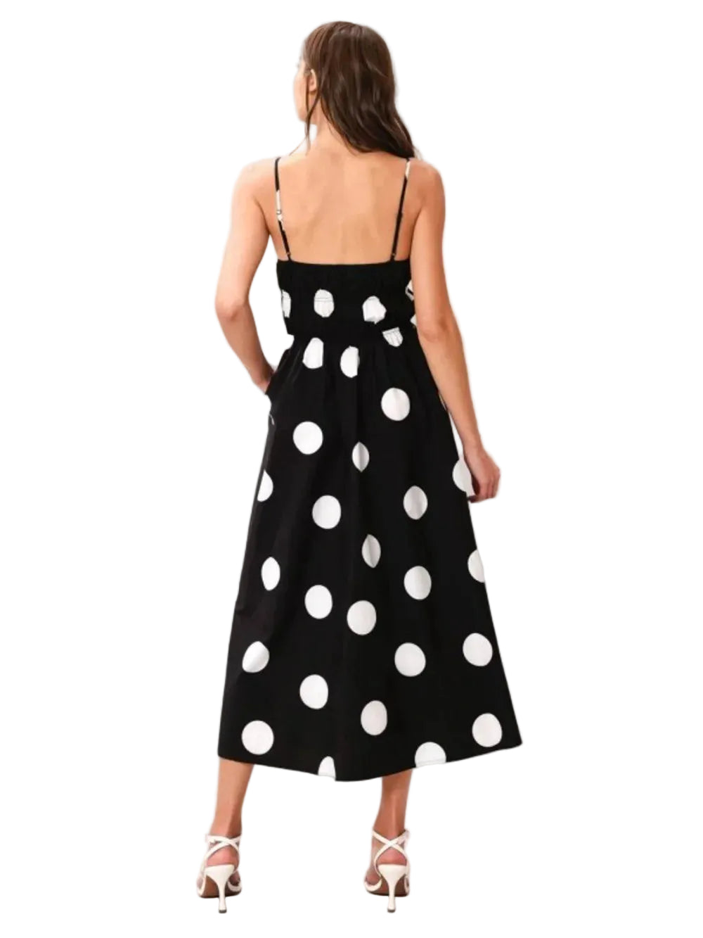Black & White Polka Dot Midi Dress