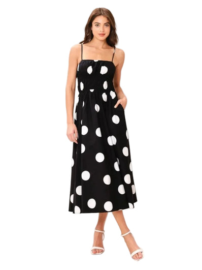 Black & White Polka Dot Midi Dress