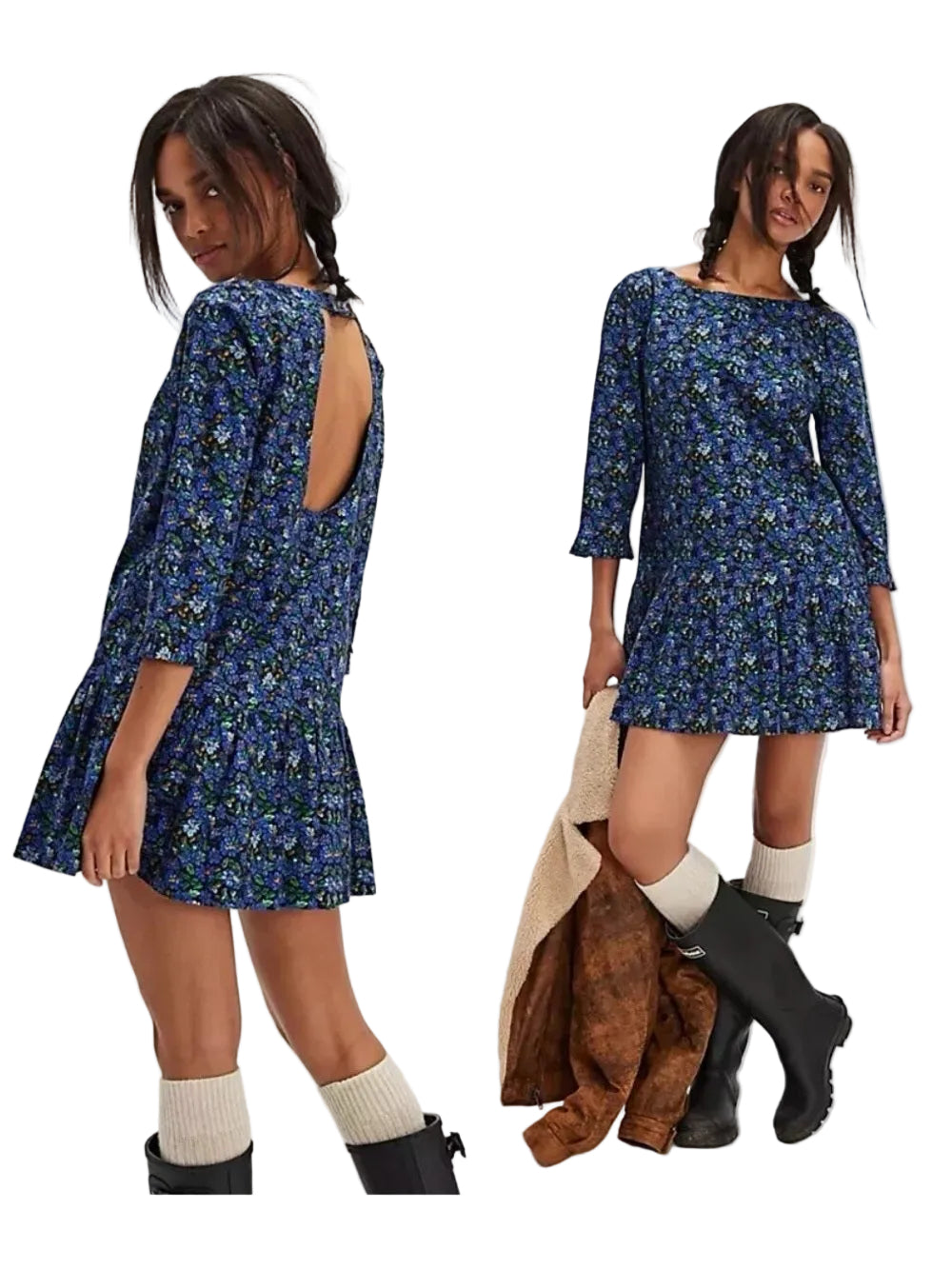 Free People The Avenue Mini Dress Floral Cotton