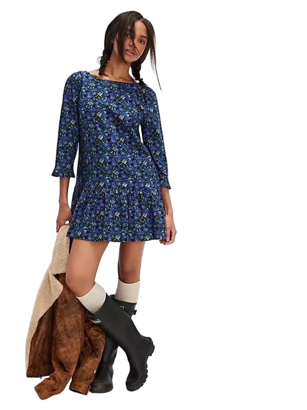Free People The Avenue Mini Dress Floral Cotton
