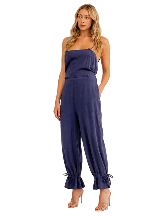 Jumpsuit Cotton Linen Open Back Jumpsuit