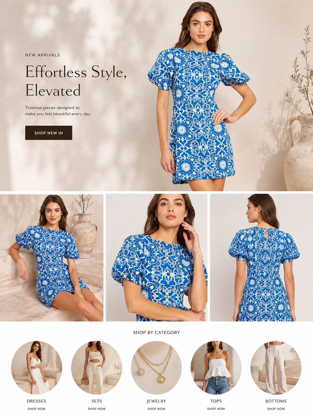 Jewel Neck Mini Crepe Cocktail A-Line Dress